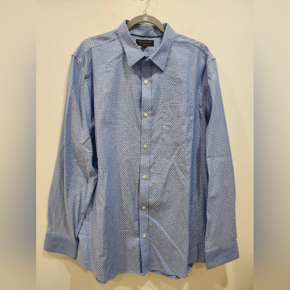 BANANA REPUBLIC NON IRON TAILORED SLIM FIT 100% Cotton Size XL BLUE DRESS SHIRT
